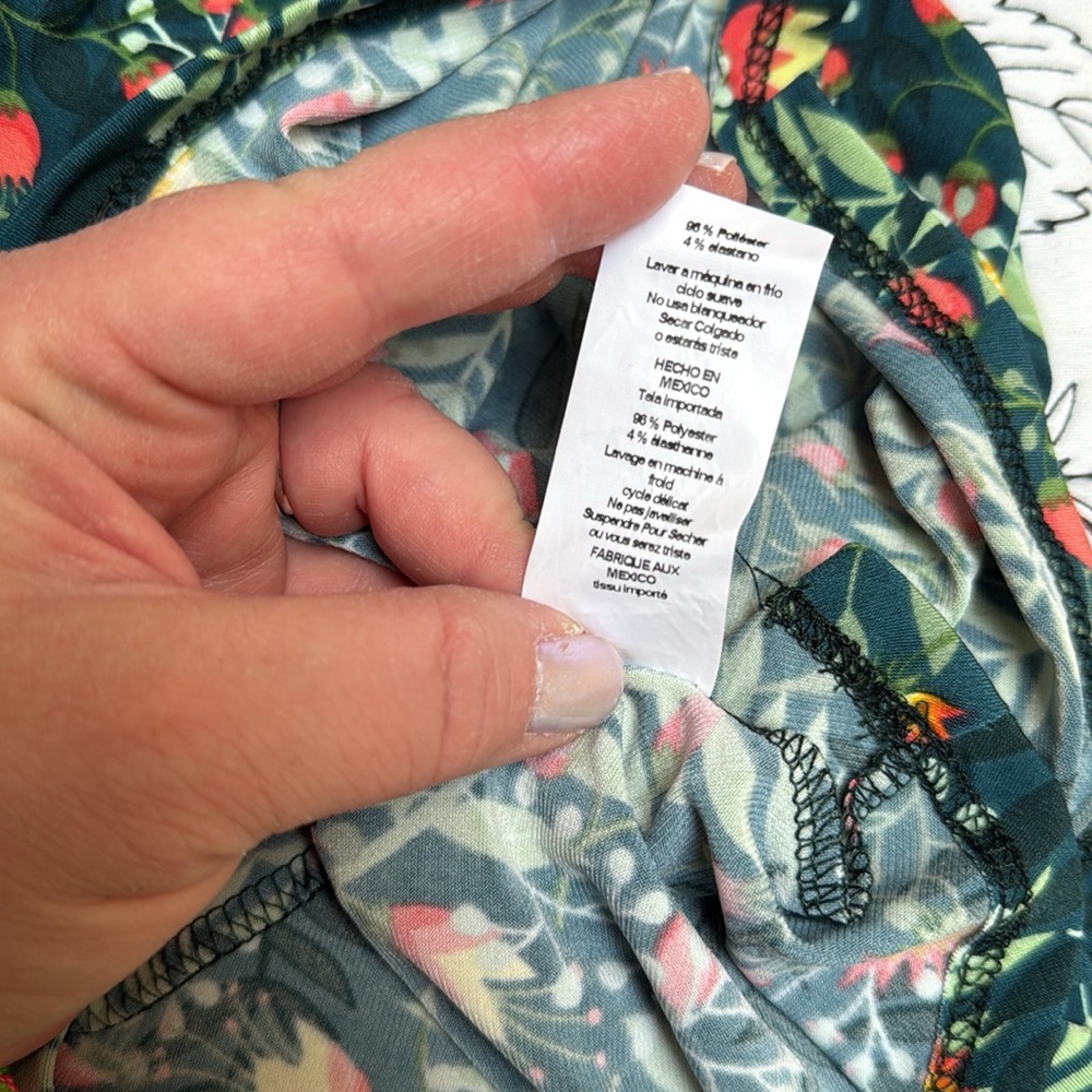 ⭐️ SALE ⭐️ LuLaRoe Green w Yellow and Orange Flowers Stretchy Maxi Skirt - Picture 5 of 5